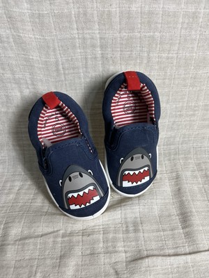 Kids/Babies Wonder Nation Canvas Shoes Sz 5 Shark Picture Blue Red