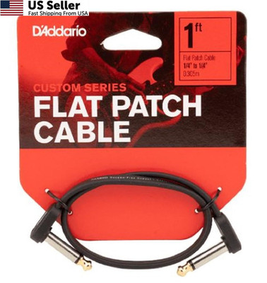 D'Addario Guitar Cable - Patch - 1 ft, Flat - Right Angle 