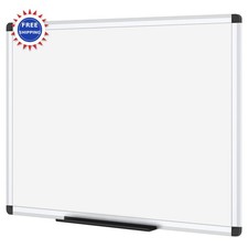 Magnetic Dry Erase Board 36 W x 24 H VIZ PRO Inches Silver Aluminium
