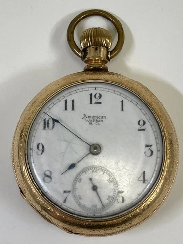 Antique WALTHAM Gold Filled Pocket Watch Pre-Owned Doesn't Run - 35#136