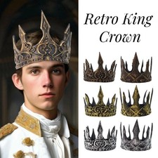 Cosplay King Crown Adjustable Soft Royal Crown Medieval King Costume Accessory﻿