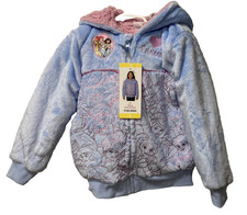 NWT Disney Princess Kids Girls Plush Sherpa Lined Hoodie Cozy  Zip-Up Size 5