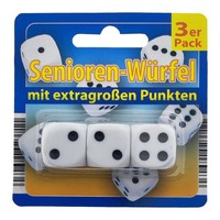 Senioren WüRfel Set 3 StüCk Weiß GroßPunkte Jumbo SpielwüRfel Acryl Extra