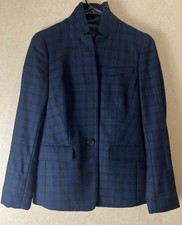 J Crew Regent Plaid Blazer Jacket Size 0 Plaid Wool