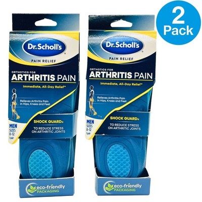 Dr. Scholl s Orthotics Arthritis Pain Men- Size 8 12   2 Pack   New