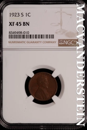 1923-S Lincoln Wheat Cent - NGC XF 45 BN - Scarce  No Reserve  #SLH45