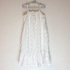 Janie and Jack Dress Girls 6 Floral Jacquard Midi White Fully Lined 100 Cotton