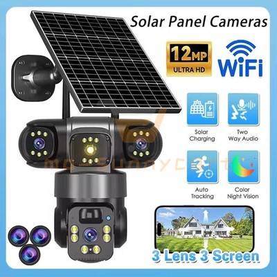 Solar Battery Powered Wireless WiFi Home Security Camera System Outdoor Pan/Tilt