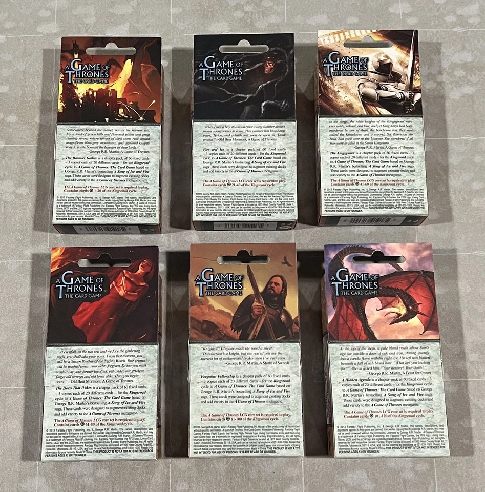 A Game Of Thrones LCG - Kingsroad Cycle 10 FFG, Complete 6 Chapter Packs - Image 2 of 3
