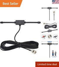 VHF UHF Adhesive Mount Scanner Antenna with BNC Male Connector, 4.7" x 6.7"