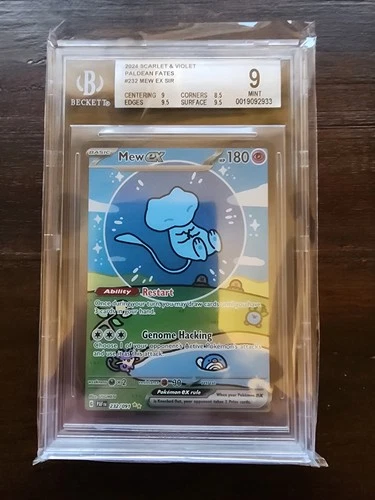 2024 Scarlet & Violet Paldean Fates #232 MEW EX SIR BGS 9!