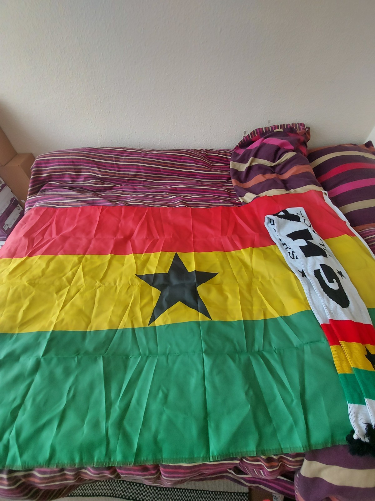 Ghana red, gold, green and Black Star Flag And Ghana Black Stars Flag