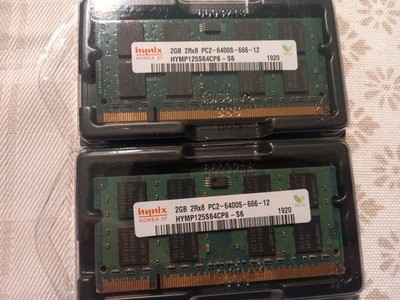 Hynix 4GB (2x2GB) DDR2 SODIMM 2Rx8 PC2-6400S-666-12 200pin 800 MHz Laptop RAM
