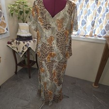 NWT, J.B.S. Animal Print Maxi Dress, Lined. Size 20W
