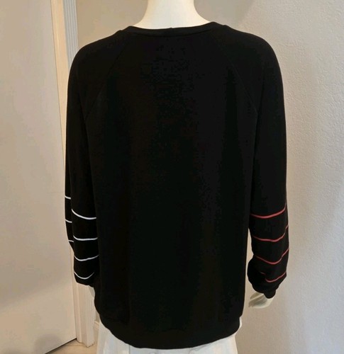 Lauren Moshi Noleta KISS Lip Black Ultra Soft L/S MED Pullover Made in USA EUC - Picture 9 of 13