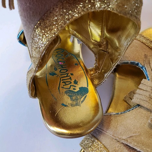 Disney Store Pocahontas Costume Shoe Sandal Fringe Girls 13 Y2k - Picture 2 of 7