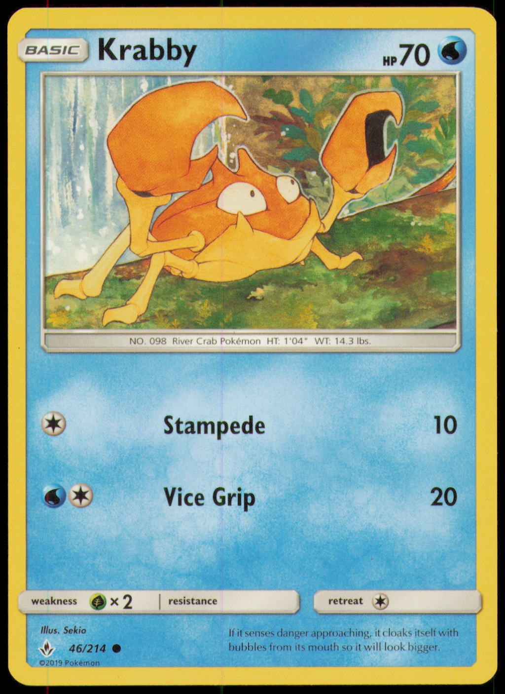 KRABBY 46/214 C UNBROKEN BONDS POKEMON NM
