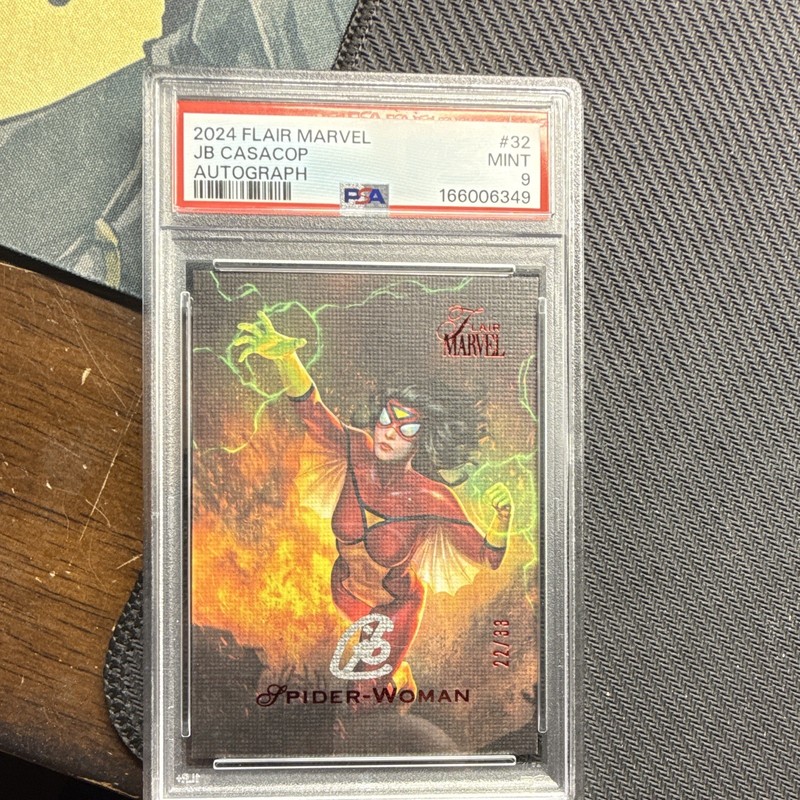 2024 Flair Marvel Spider-Woman JB Casacop Auto /33 Canvas PSA 9 POP 1 Mint