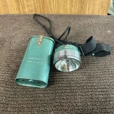 Vintage JUSTRITE Miners Electric Head Lantern Lamp Light Flashlight Works 4-6