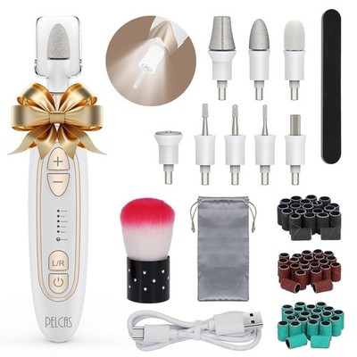 Nagelfräser für dicke Fußnägel, 45.000 U/min Kabellos Nagelfeile mit LED-Lich...