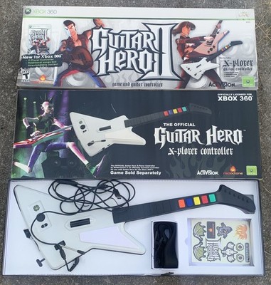 Xbox 360 Guitar Hero 2 Xplorer Wired Controller W Box & Strap Tested No Game