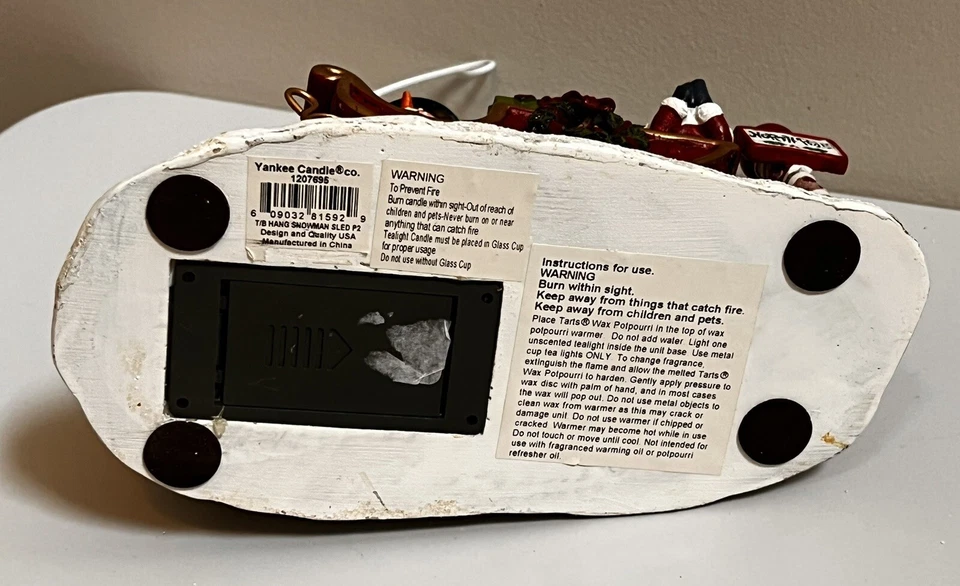 Yankee Candle Navidad Tarta Cera Calentador Muñecos de Nieve Trineo Polo Norte Árbol Foto 4 de 4