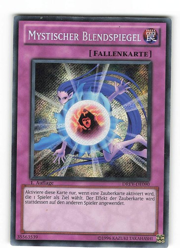 Yugioh MYSTISCHER BLENDSPIEGEL , drev-de090 Secret Rare deutsch Exc 1. Auflage