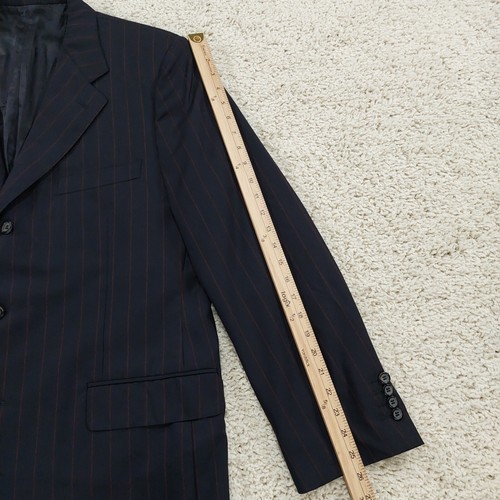 Canali Suit, Super 150’s Wool Black Striped 2 Piece, Blazer 54R/44R, Pants 38x30 - Picture 9 of 24
