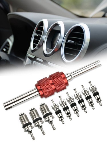 10pcs Car Air Conditioner Valve Core A/C AC Shrader Valve Core & Tool Valve Kit - Picture 13 of 13