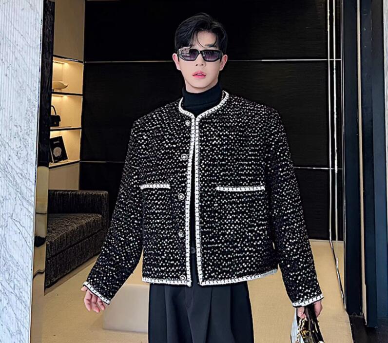 【ALUDE SELECT】black gord tweed jacket ALUDE SELECT】black gord tweed jacket | 【ALUDE】韓国メンズ