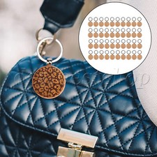 40 x Round Wooden Keychain Blanks Engraving Crafts Tags 1.57 x 0.31 inch