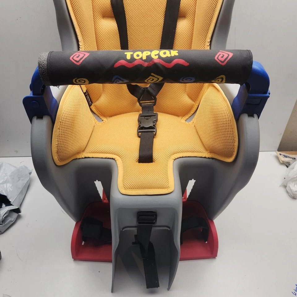 Asiento de bebé Topeak con seguridad envolvente naranja, gris claro Foto 2 de 4