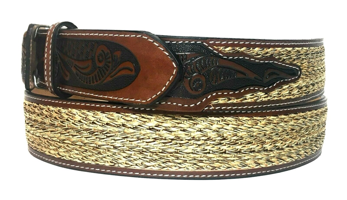 NELIDAS SOUTHERN IMPORTS Men's Western Leather Belt - 2 Inch - Saddle Horse Cowboy Rodeo - Brick