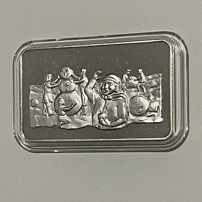 1973 Vintage Collector Bar Building Together 1 Troy Oz .999 Fine