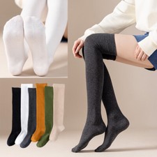 3 Pairs Women Thigh High Socks Leg Warmers Long Boot Over Knee Stockings