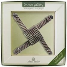 St Brigid Cross Wall Plaque Celtic Design Bronze Plated Irish Home Decor 7.9x7.9