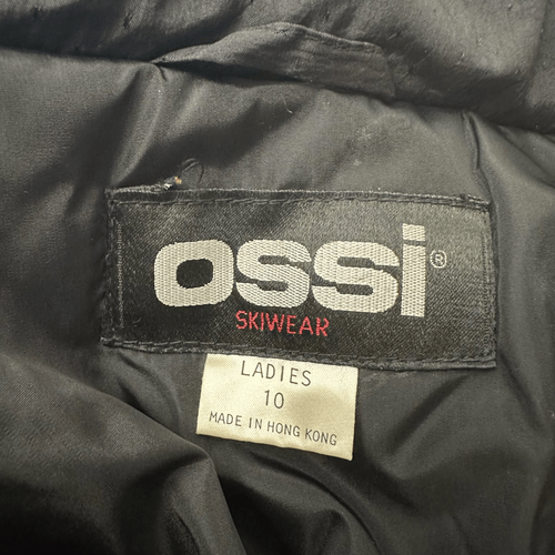 OSSI Ski Wear Vintage Black Womens Ski Suit Stirrup w/ Belt sz 10 RARE!Insulated - Picture 6 of 11