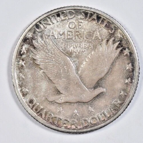 1918-D STANDING LIBERTY QUARTER ~CRUSTY GOLD & GREY TONED AU ABOUT UNCIRCULATED! - Image 2 of 2