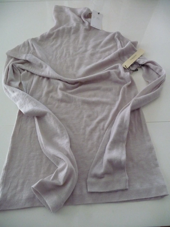 VERTIGO PARIS TENDENCIA BEIGE TRANSPARENTE CUELLO TORTUGA MANGA LARGA 100% LANA TALLA GRANDE NUEVO Foto 3 de 4