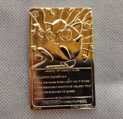 1999 Balloon Pokemon Jigglypuff Nintendo Card 24 Karat Gold Plated | eBay