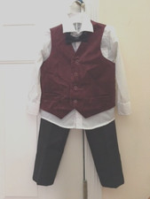 WE SHIP 4 LESS Boy  s 4-Piece ENGLISH LAUNDRY BRAND Vest Set Red/Black 4T