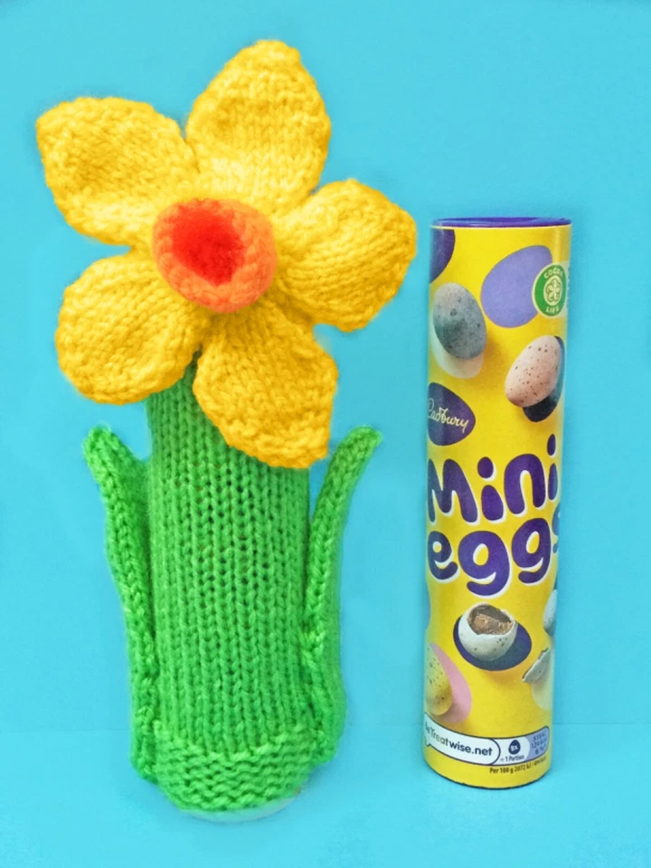 MODELLO MAGLIA - Fiore di Narciso Pasquale Mini Uova Tubo Porta Dolci 17 cm