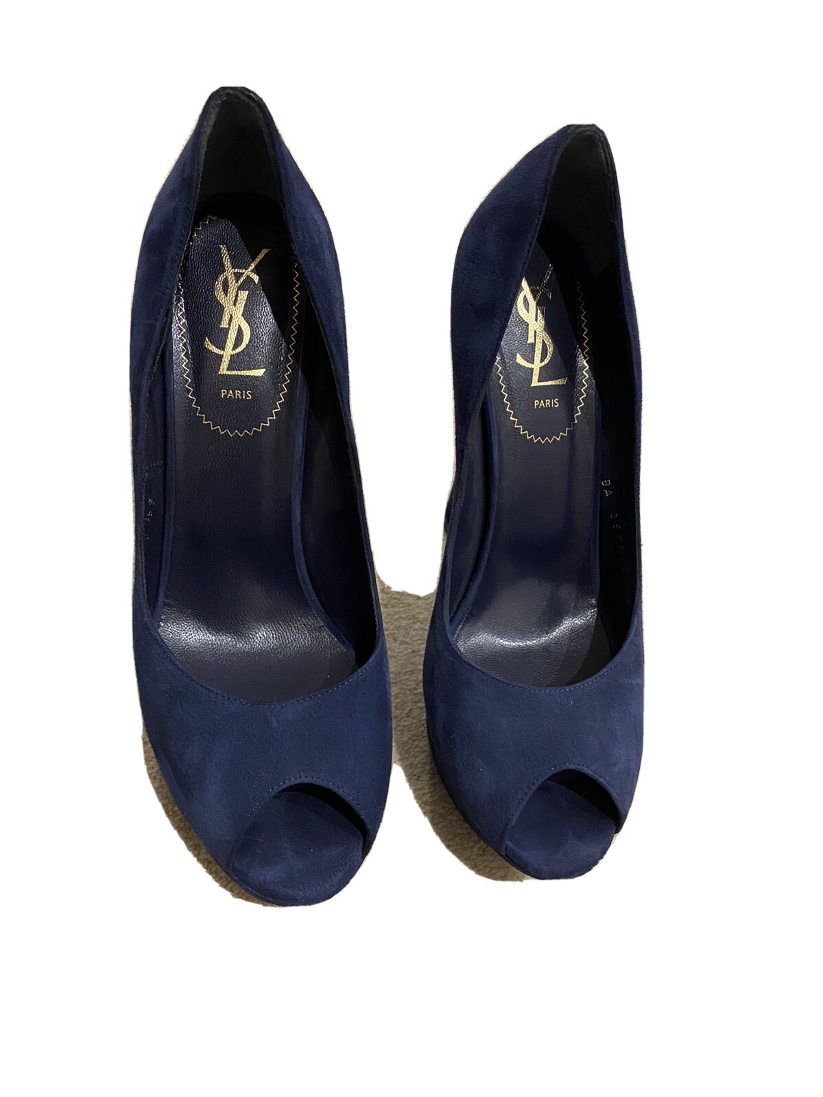 SAINT LAURENT Scarpe YSL Tribute Navy scamosciate taglia 6 39 prezzo al pubblico £ 500