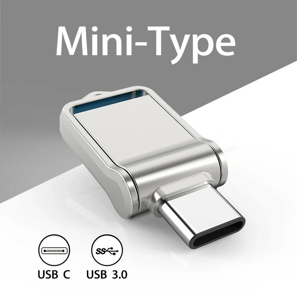 Kootion Metal Mini USB 3.0 32GB 64GB 1/ 5/10 Stück 2 in1 Type C USB Stick Memory - Bild 2 von 4