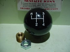 4 Speed Engraved Pattern 2 Shift Knob Reverse Upper Left  Black