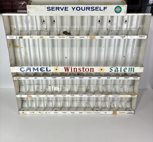 Vintage Metall Zigarettenladen Vitrine Werbung Ständer Camel Winston Salem - Bild 8 von 24