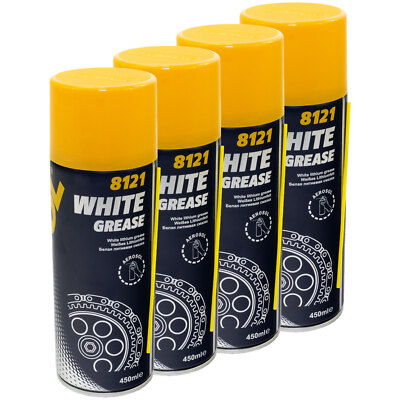 Kettenspray Ketten Spray 4x 450 ml MANNOL White Grease Sprühfett Schmierfett