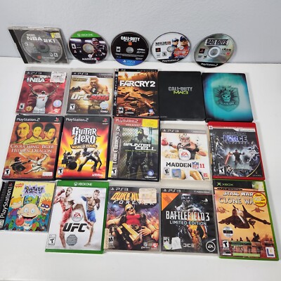 20 Game Bundle Lot, Most with Manuals Xbox, Dreamcast, PS2, PS3, Xbox One