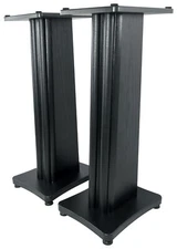 2) Rockville SS28B Black Wood Grain 28" Speaker Stands Fits reProducer REP-EPIC5