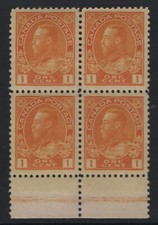 Canada #105 Extra Fine Never Hinged Lathework D1 Block